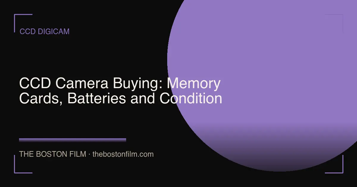 CCD Camera Buying: Memory Cards, Batteries and Condition