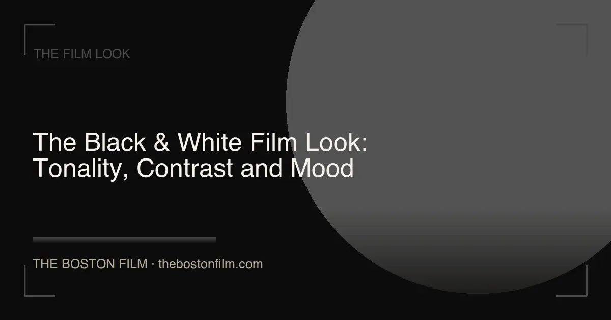 The Black & White Film Look: Tonality, Contrast and Mood